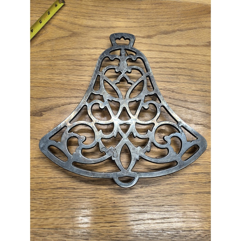 Christmas Bell Trivet / Hanger International Silver Company 10" Silverplate
